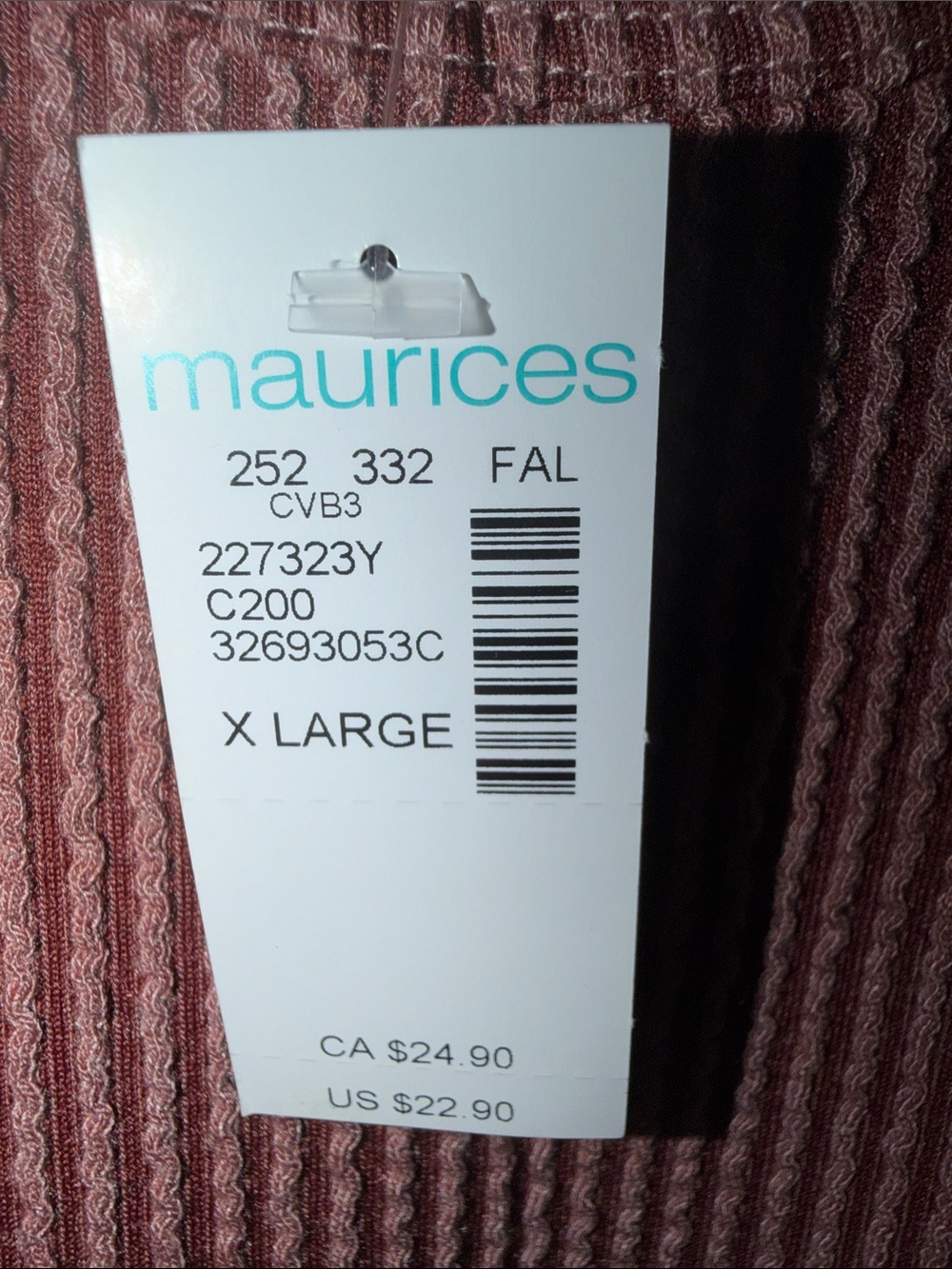 Maurices Womens Ribbed Short-Sleeve Top in Rust Pink - Picture 4 of 4